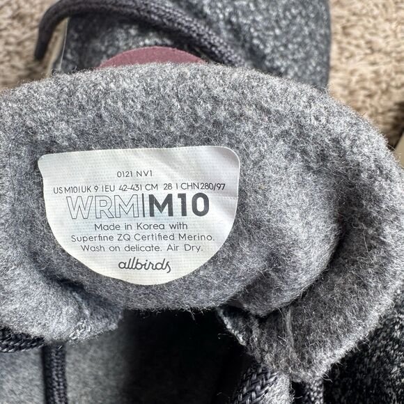 Men’s Allbirds Wool Runners Grey Size 10 - Picture 7 of 7